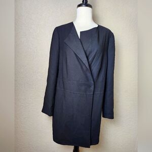 AKRIS Wool Blend Blazer Jacket Black Size 12